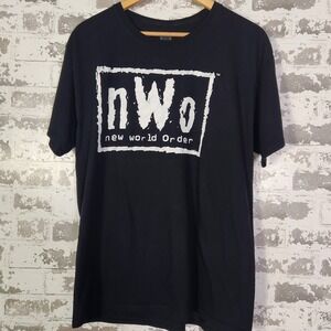 WWE Authentic nWo New World Order Men Black T Shirt Large Wrestling WCW Nitro